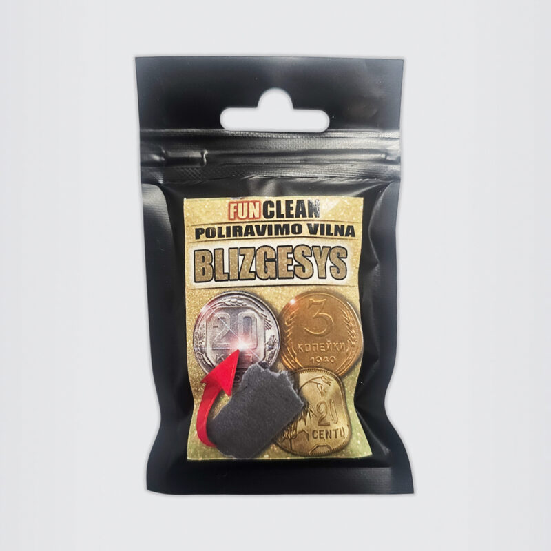 Plieninė vata monetoms poliruoti.