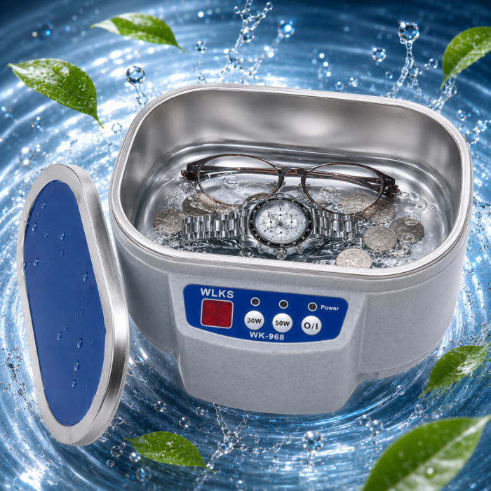 Ultragarsinė vonelė WK-968 600 ml monetų, papuošalų, laikrodžių, akinių ir metalinių dirbinių valymui